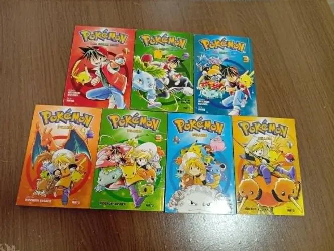 Coleção Mangá Pokémon - 7 Volumes (Sagas Completas RGB e Yellow) Panini