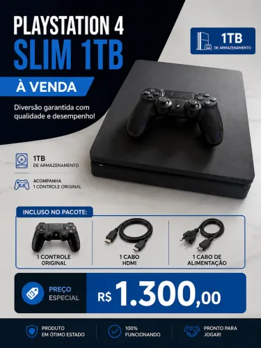 Ps4 Slim 1TB + 1 controle