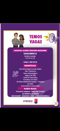VAGAS PARA MANOBRISTA