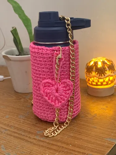 Bolsa de crochê de garrafa 