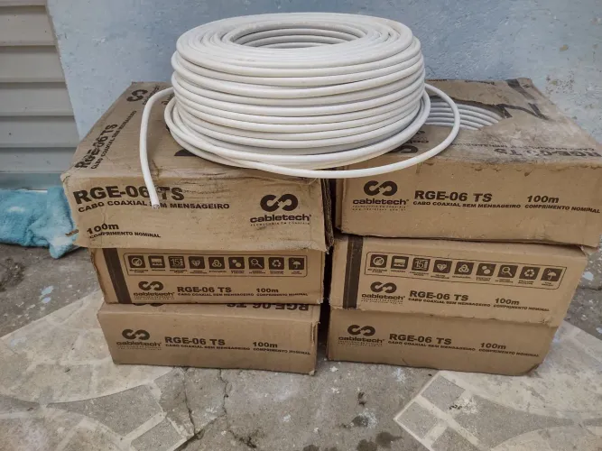 Cabo coaxial rg6 pra antena 100 metros por
