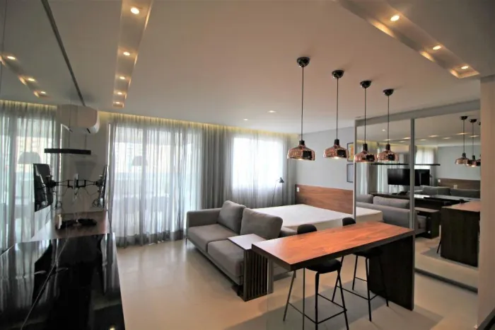 Studio Mobiliado para Locação no Paraiso 46m² com 1 Quarto, 1 Vaga de Garagem por R$ 4.300