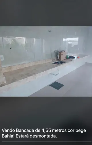 Bancada pedra mármore bege Bahia