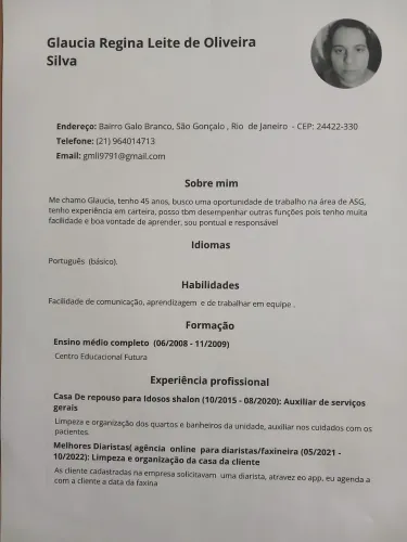 Serviços de diarista