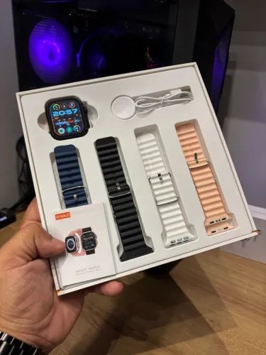 Smartwatch a?gold com 4 pulseiras