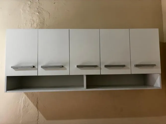 Armário aéreo branco 5 portas + nicho