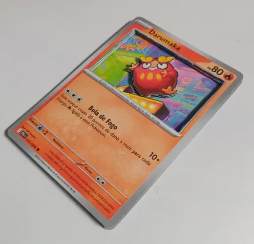 Carta pokemon 3D Darumaka (015/094) - feito a mão - PT br - coleção fogo fantasmagórico
