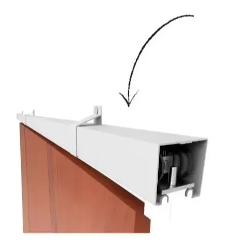 Kit Para Porta De Correr Até 100cm Branco Trilho 2,0mt + Porta de frisada neblina 80x2,10