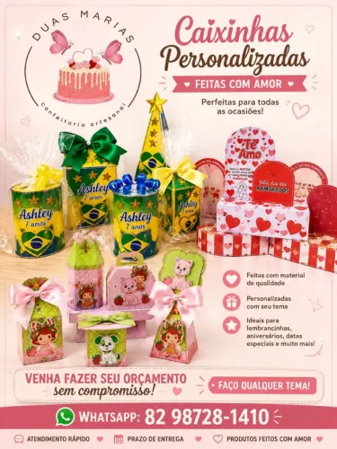 Personalizados, caixinhas personalizadas para festas e eventos