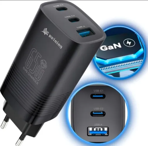 Carregador 65w Ultra Rápido Turbo Usb Tipo C GaN Universal