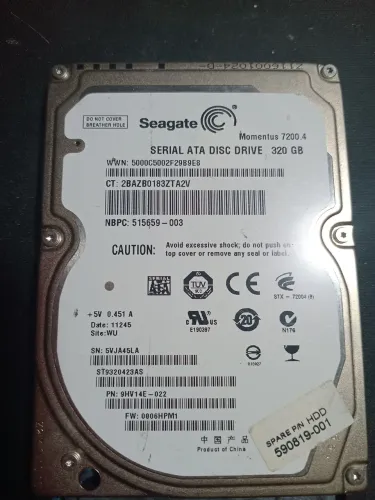 HD serial ata 320GB Seagate