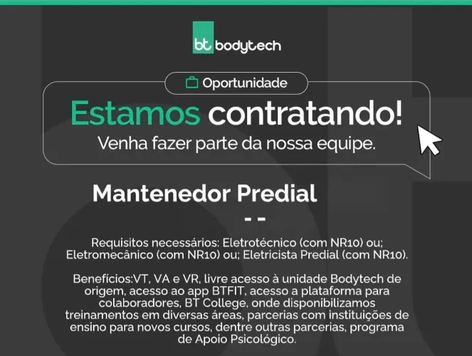 Mantenedor Predial - Bodytech Jardim Botânico Brasília