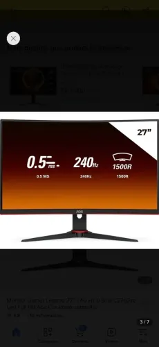 monitor gamer aoc legend 27 240hz 0 5ms