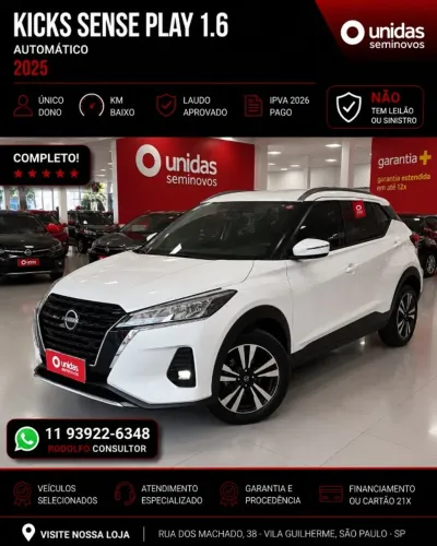 Nissan Kicks Play Sense 1.6 16V Flex Aut. 2025