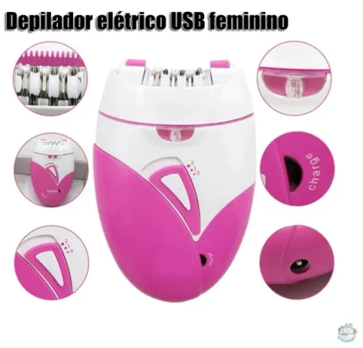 Depilador Elétrico Feminino Recarregável Usb