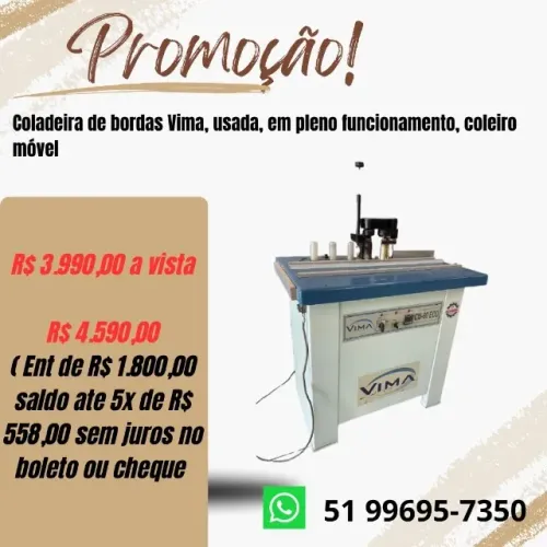 Coladeira de bordas Vima usada modelo CM 80 eco 