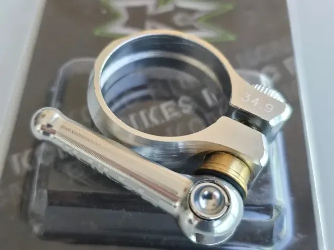 Abraçadeira canote KCNC 34.9mm Parafuso Scandium - Ultra LIGHT (Prata)