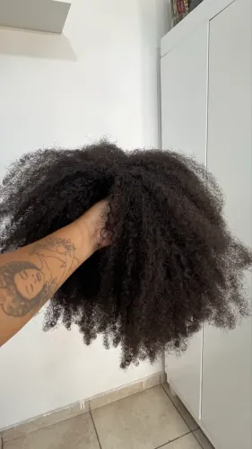 Peruca (Wig) de Cabelo Humano Crespo 4A/4B - DeBenguela | 50 cm