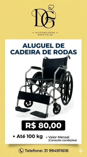 ALUGUEL DE CADEIRA DE RODAS 100KG