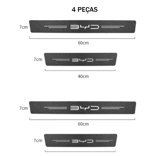 4 Peças Adesivos Soleira Porta Byd Dolphin Mini