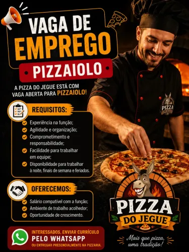 Vaga de emprego pizzaiolo