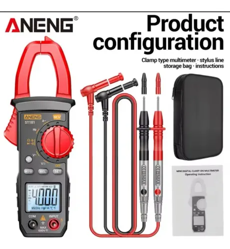 ALICATE AMPERÍMETRO PROFISSIONAL COM ESTOJO ANENG ST181