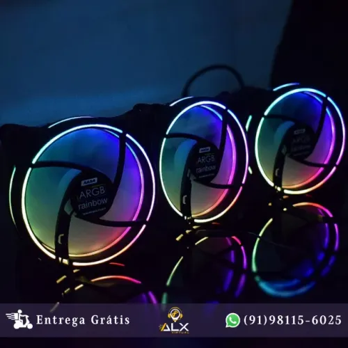 Kit 3 Fans Cooler Argb + Controle e Controladora Kmex Aasa *ENTREGA GRÁTIS*