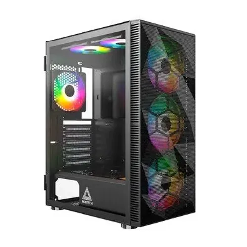 Gabinete gamer Montech x3 com 4 funs rgb