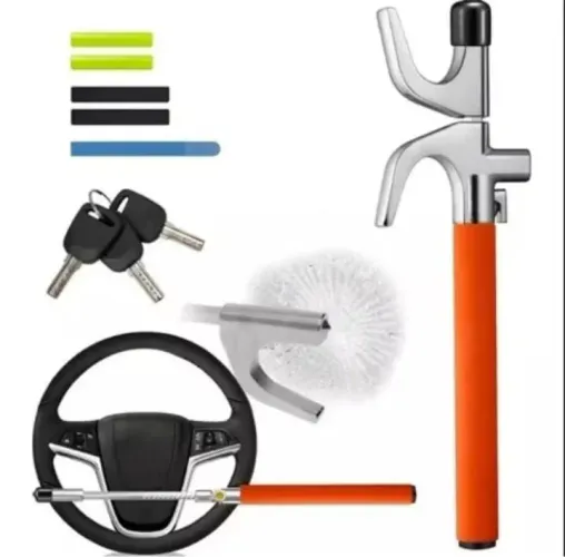 TRANCA UNIVERSAL DE VOLANTE DE AÇO MAIS SEGURANÇA PARA SEU VEÍCULO