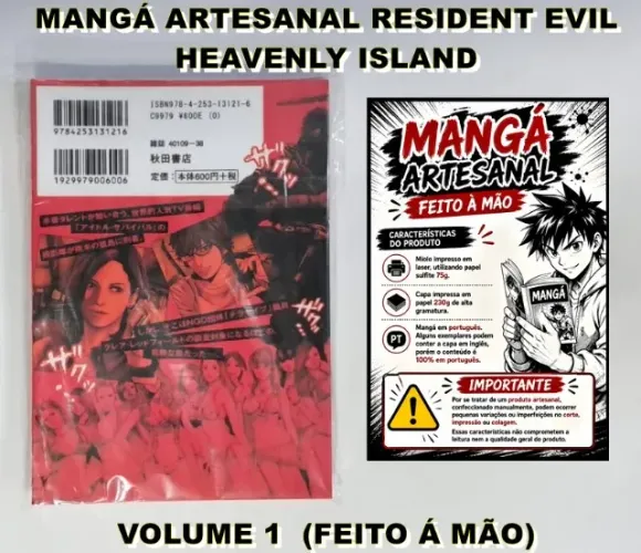 MANGÁ ARTESANAL RESIDENT EVIL - HEAVENLY ISLAND, VOLUME 1 (FEITO Á MÃO)