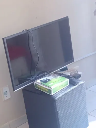 Tv + conversor e playstation 2 + jogos