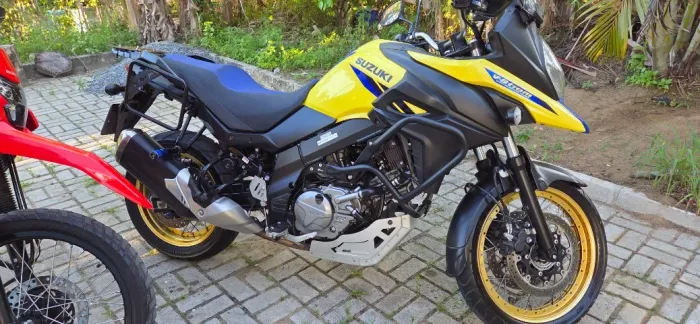 V-Strom 650 de garagem tooda equipada Baus Laterais Top Rise Guidão *
