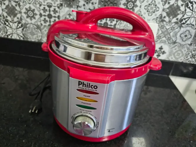 Panela De Pressão Elétrica Philco 4l Vermelho Pouco Usada