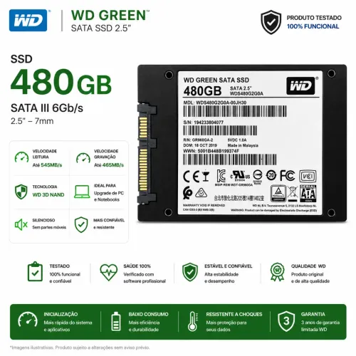 SSD 480GB SATA 2.5? WD Green WDS480G2G0A
