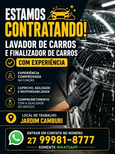 Estética automotiva e lava jato contrata