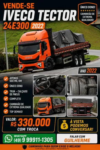 Iveco tector 24e300 ano 2022 caminhão top dispensa comentários