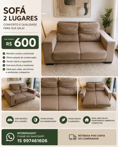 Sofá 2 lugares estado perfeito