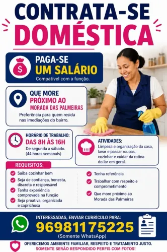 Vaga de empregada doméstica