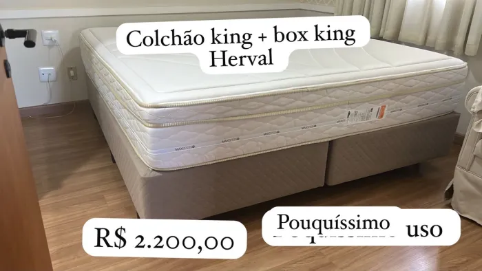 Colchão king + box king herval