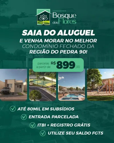 Lancamento/Vende-se Casa 2/4 em construção no Condominio Bosque das Flores em Cuiabá MT