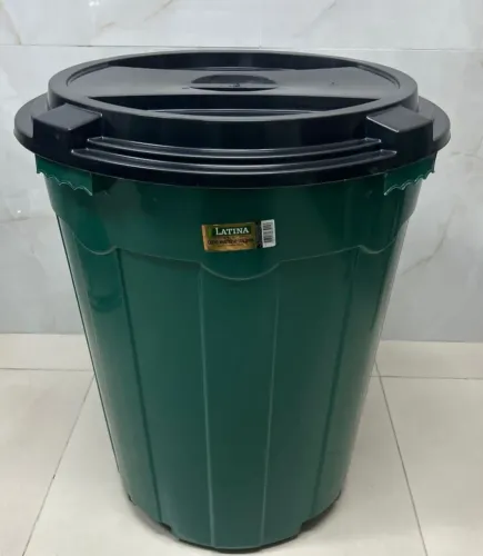 Balde de plástico com tampa 108l