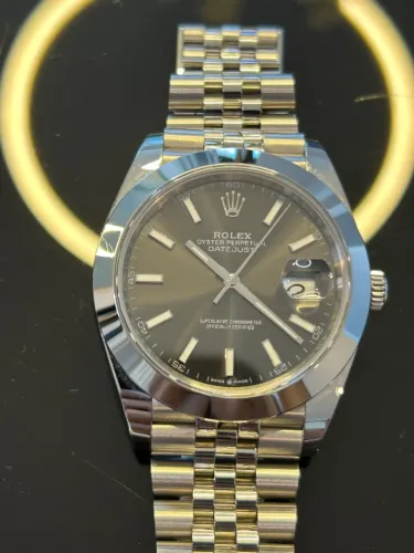Relógio Rolex Datejust 41mm fundo grafite - Super C