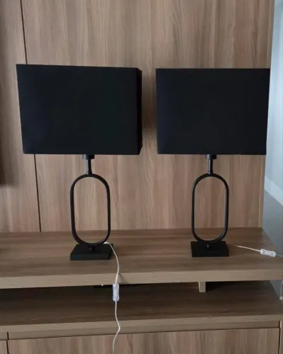 2 Abajures Pretos para Sala ou Quarto