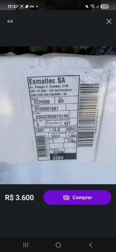 Freezer emaltec lacrado