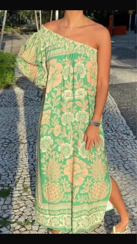 Vestido farm , Ombro só jardim romance verde tamanho p