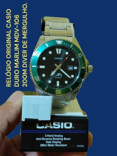 RELÓGIO MASCULINO ORIGINAL CASIO DURO MARLIM MDV-106 200M DIVER DE MERGULHO NA PROMOÇÃO
