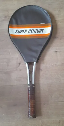 Raquete de tênis vintage de metal/alumínio da Metalplas Super Century (Anos 80)