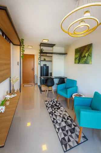 Alugo apartamento de 47m² mobiliado no condomínio Mirante das Flores  Ponta Negra