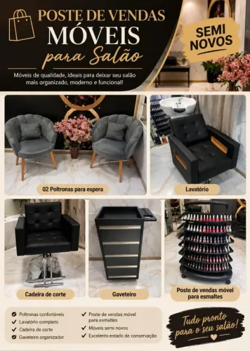 Móveis para salão semi novos