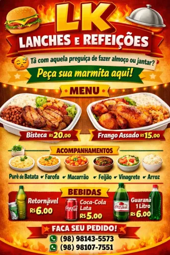 Fazemos encomendas para pequenas empresas 15$valor da marmita *